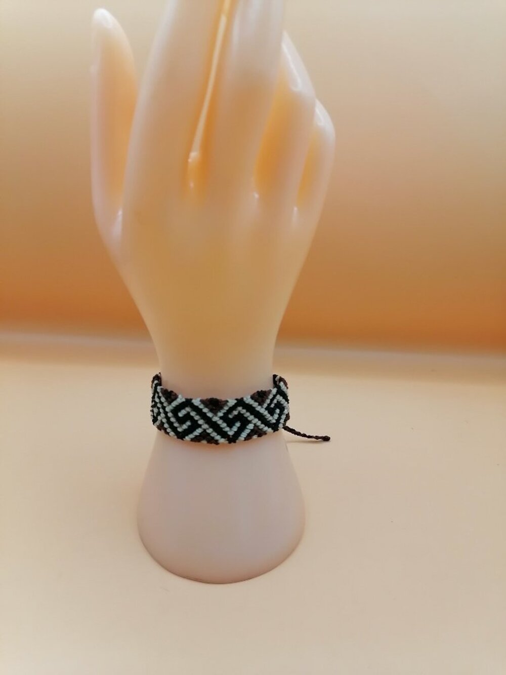 Handmade Macrame Bracelet with Geometric Greek Pattern